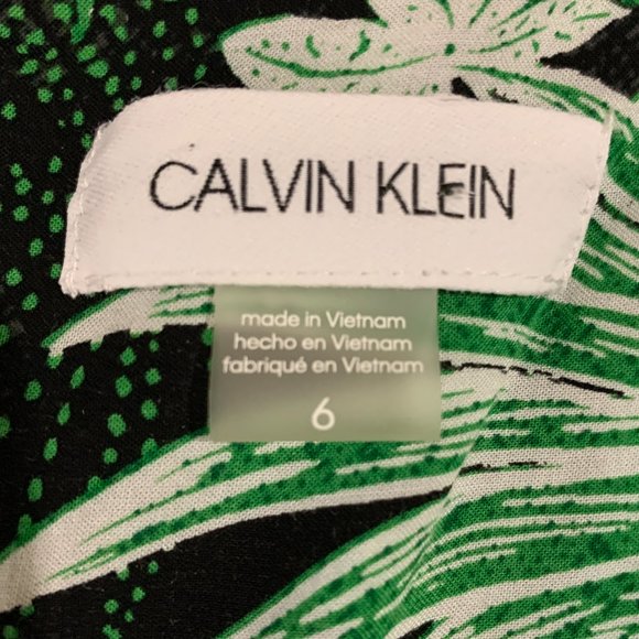 Calvin Klein Tropical Faux Wrap Romper - Picture 6 of 8